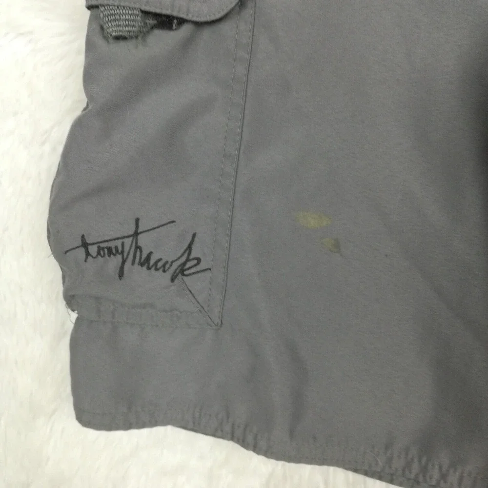 Tony Hawke Mens Shorts‎ Cargo Utility Skater Gray Casual Flap Pocket 32
